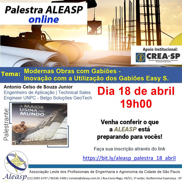 Palestra online ALEASP - 100% gratuito